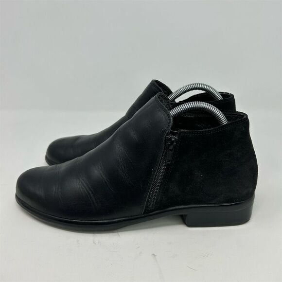 Naot Black Leather Ankle Booties Zip Closure Comfortable Size 41 (US 10-10.5) - Picture 6 of 11